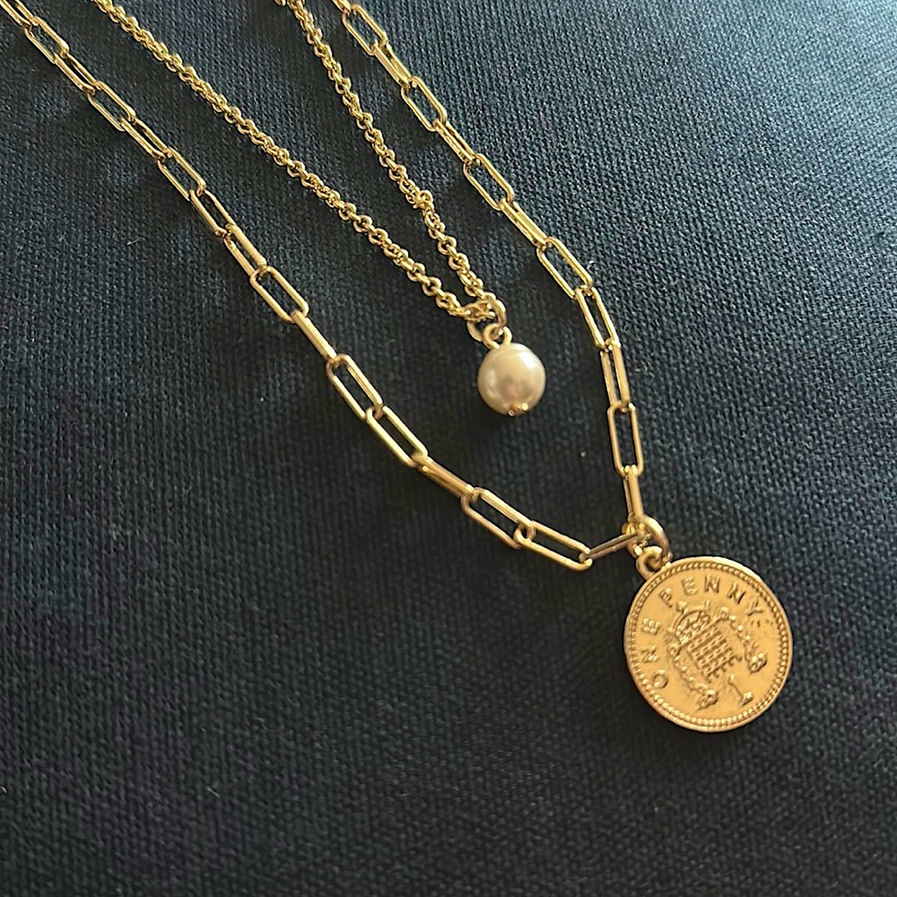 J.Crew 2-in-1 gold necklace
